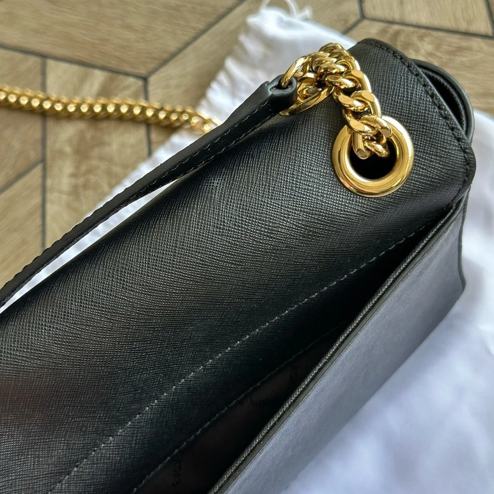 Michael Kors Black Crossbody Bag with Gold Chain